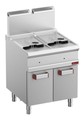 Friteuză pe gaz 2 cuve 14 litri pe dulap - SILVER 700