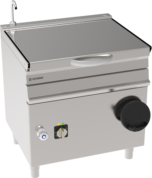 Tigaie basculantă electrică 50L, de sine stătătoare, cu cuvă din oțel inox AISI 304, pe cabinet închis