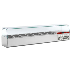 Structură frigorifică cu vitrină din sticlă GN 1/4 - SILVER