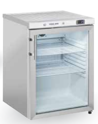 Cabinet frigorific vertical cu ușă din sticlă Inox