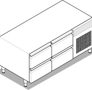 Bază refrigerată (GN1/1) - 4 sertare cu gaz R290, TECNO74