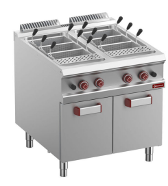 Mașină de gătit paste pe gaz 2 cuve 40 Litri - SILVER 900