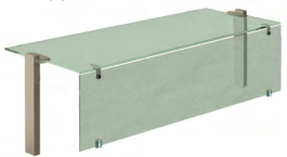 Suport tip Gantry rectangular, sticlă securizată simplă + sticlă frontală, suport tubular 60x30mm (Scotch Brite)