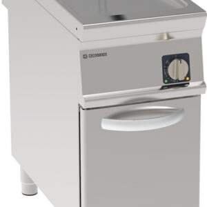 Friteuză electrică cu o cuvă de 21L, cu elemente de încălzire rotative în cuvă, pe cabinet închis