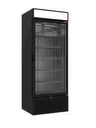Vitrină frigorifică pozitivă 494 litri NEGRU cu casetă luminoasă