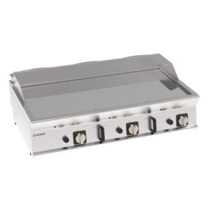 Grill pe gaz cu placă cromată, netedă (varianta de masă)