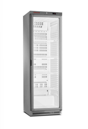 Frigider ventilat cu ușă din sticlă 400 litri din oțel inoxidabil - LINIA JUMBO
