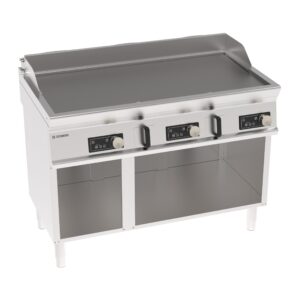 Grătar electric independent cu placă netedă și control electronic pe dulap deschis