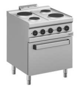 Mașină de gătit electrică cu 4 plite pe cuptor electric GN 2/1 – 700 mm