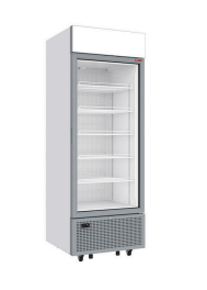 Vitrină frigorifică negativă 646 litri - 5 niveluri fixe cu casetă luminoasă - ALB