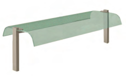 Suporturi curbate (Sticlă curbată dublă, suport tubular 60x30mm, lucios)