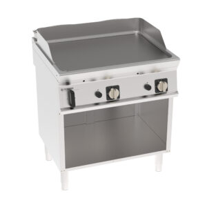 Grill pe gaz independent cu placă netedă pe dulap deschis