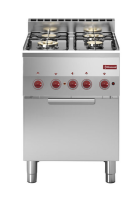 Aragaz pe gaz 4 arzătoare și cuptor electric cu convecție GN 2/3 - SILVER 600