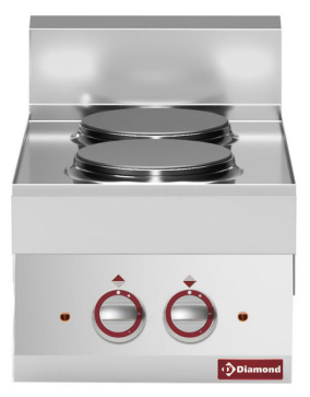 Plită electrică cu 2 plite rotunde - de banc - SILVER 650