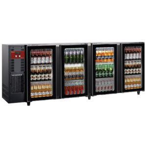 Răcitor Back Bar 4 uși din sticlă, 783 litri