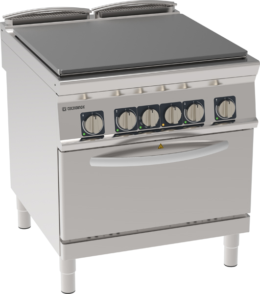 Aragaz electric cu suprafață solidă pe cuptor electric static GN2/1 cu 1 grilaj
