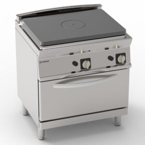 Aragaz pe gaz cu plită solidă pe cuptor static pe gaz GN2/1 cu 1 grătar