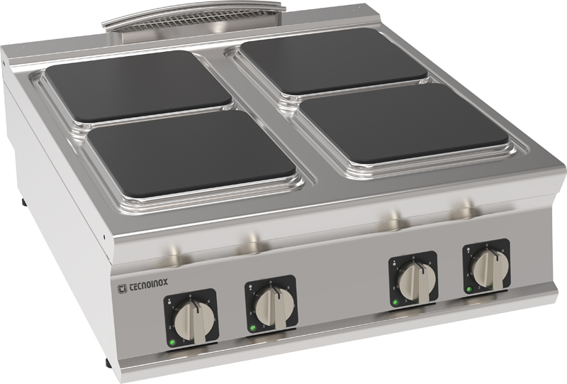 Aragaz electric cu 4 plite pătrate hermetice (30x30cm - varianta pe banc)