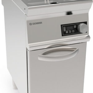 Friteuză electrică de sine stătătoare, cu o singură cuvă de 13L, control electronic și elemente de încălzire rotative în cuvă, pe cabinet închis
