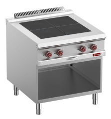 Plită electrică cu 4 plite aliniate, dulap deschis - SILVER 900