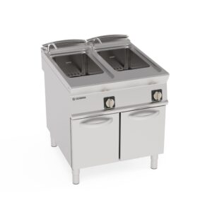 Fierbător de paste electric GN1/1, de sine stătător, cu două cuve 40+40L, pe cabinet închis