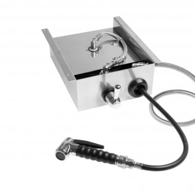 Tambur cu furtun montat pe perete din oțel inoxidabil AISI 304 pentru sectorul alimentar cu pistol Nito (15m)
