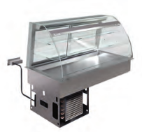 Vitrină frigorifică ventilată pe blat refrigerat - 3 rafturi (Rulou)