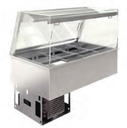 Vitrină refrigerată și ventilată pe cuvă - dreaptă (Perdea)