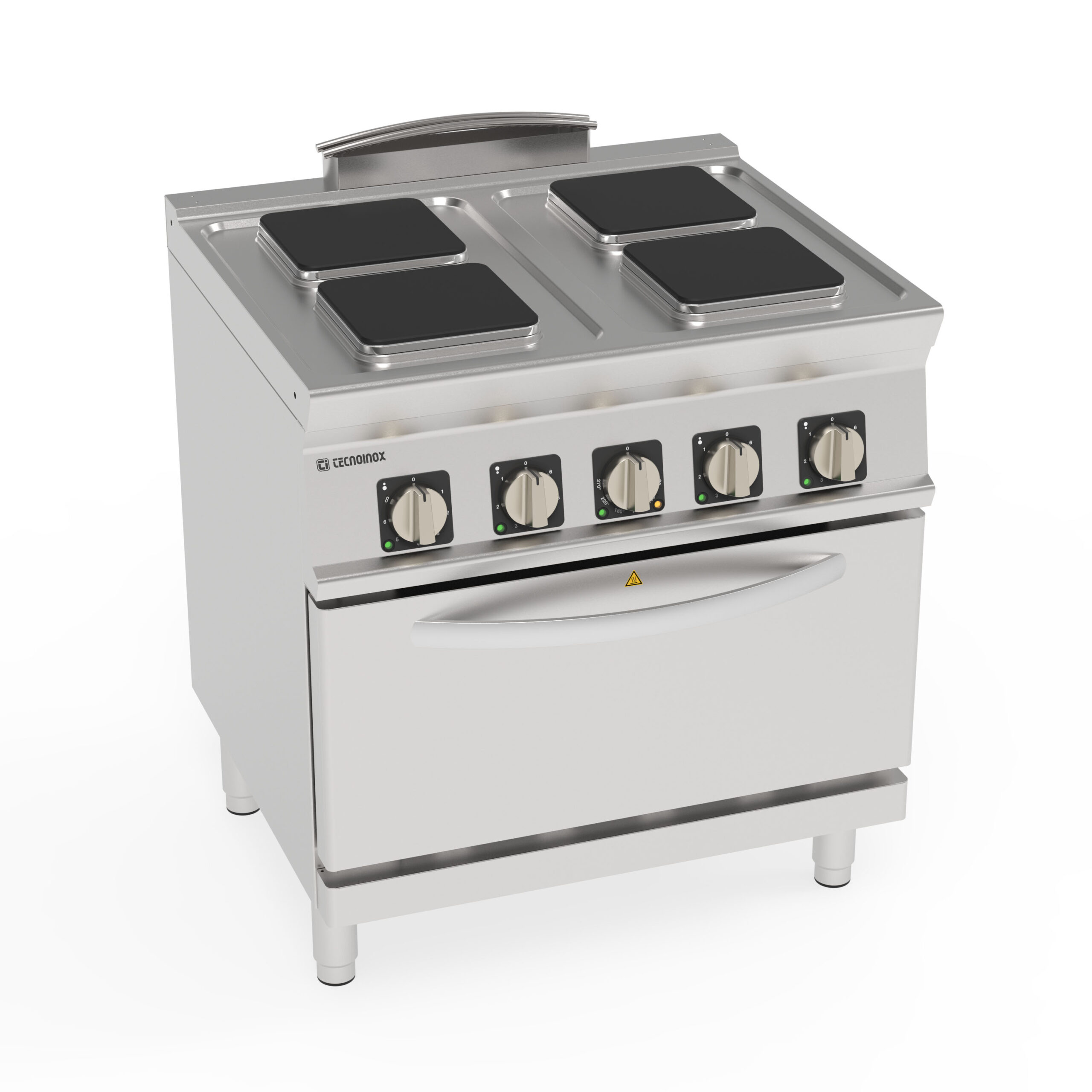 Aragaz electric cu 4 plăci pătrate ermetice pe cuptor electric cu convecție GN1/1