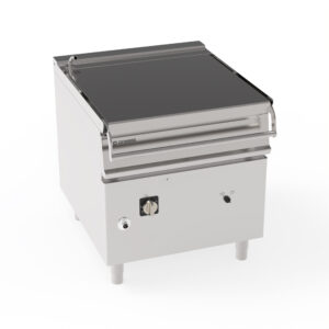 Tigaie basculantă electrică, de sine stătătoare, 80L, cu cuvă din oțel inoxidabil AISI 304, pe cabinet închis - mecanism de ridicare motorizat