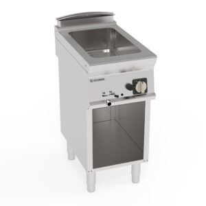 Bain-marie pe gaz GN1/1 de sine stătător pe cabinet deschis