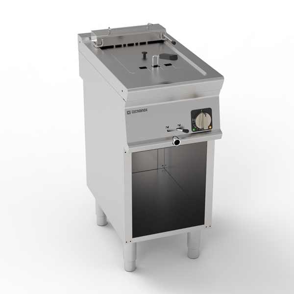 Friteuză electrică independentă o cuvă 8L cu elemente de încălzire rabatabile în cuvă pe dulap deschis