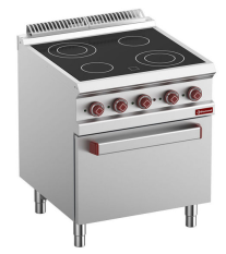 Plita electrica vitroceramică 4 ochiuri pe cuptor GN 2/1 - SILVER 700