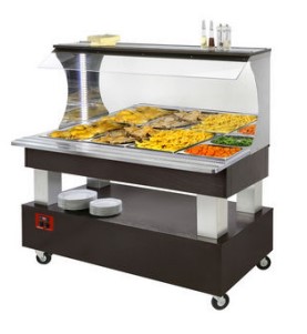 Bufet de Perete Cald Bain-Marie 4xGN 1/1 - Wenge