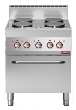 Plită electrică cu 4 plite rotunde și cuptor cu convecție GN 1/1 - SILVER 650