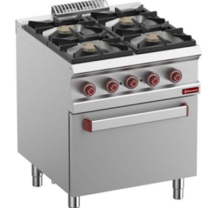 Aragaz pe gaz cu 4 arzătoare, cuptor electric cu convecție GN 1/1 - SILVER 700