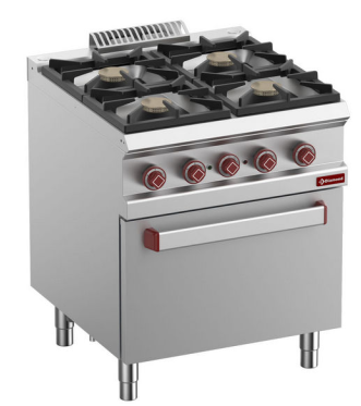 Aragaz pe gaz cu 4 arzătoare, cuptor electric cu convecție GN 1/1 - SILVER 700