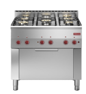 Aragaz pe gaz 5 arzătoare și cuptor electric cu convecție GN 1/1 - SILVER 600