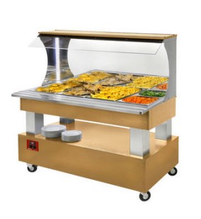 Bufet de Perete Cald Bain-Marie 4xGN 1/1 - Altă Culoare