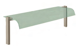 Suporturi curbate (Sticlă curbată simplă, suport tubular 60x30mm, lucios)