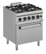 Aragaz pe gaz – 4 arzătoare pe cuptor cu gaz GN 2/1