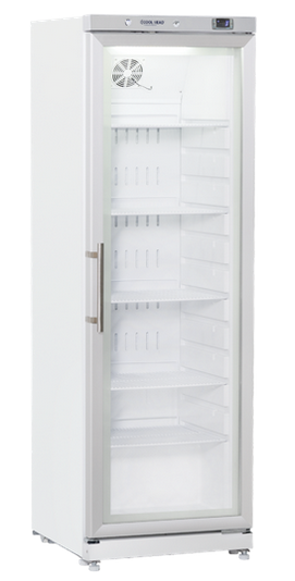 Cabinet frigorific vertical cu ușă din sticlă vopsit alb