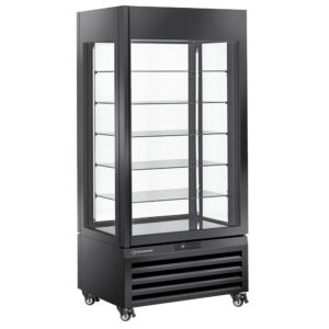 Vitrină complet vitrată 600 Lt., 5 niveluri de sticlă, ventilată - CIOCOLATĂ - NEGRU