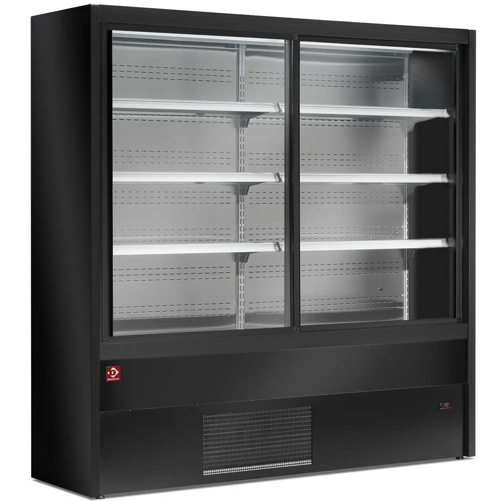 Unitate frigorifică de perete ventilată cu uși glisante din sticlă - NEGRU - LINIA PADOVA