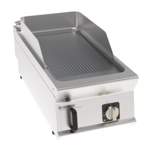 Grătar electric cu placă striată, cromată, periată (versiune banc)