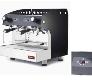 Aparat de cafea espresso semiautomat 2 grupuri – NEGRU – COMPACT LINE