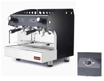 Aparat de cafea espresso semiautomat 2 grupuri – NEGRU – COMPACT LINE