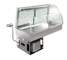 Vitrină frigorifică ventilată pe blat refrigerat - 3 rafturi (Clapete)