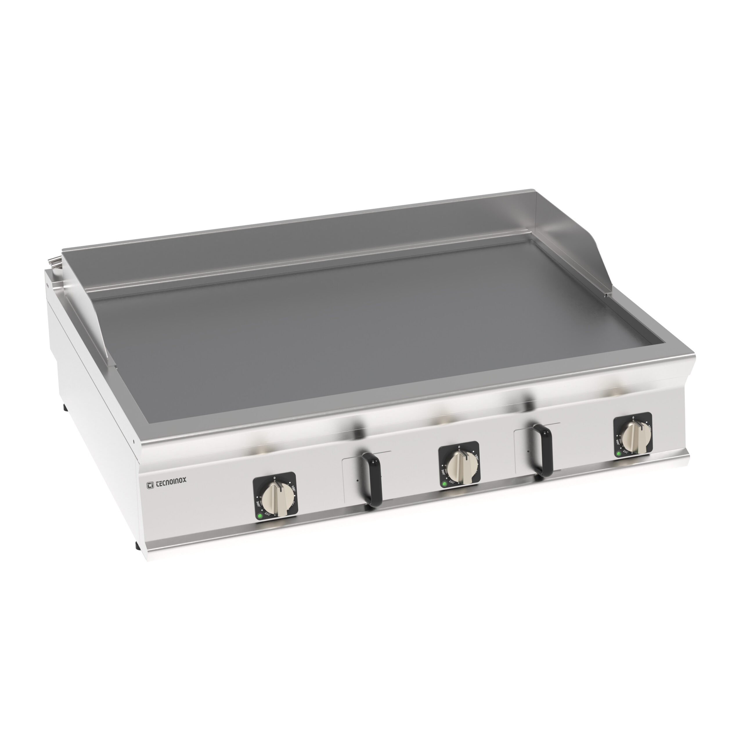 Grătar electric cu placă netedă din crom periat (versiune de banc)
