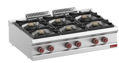 Aragaz pe gaz cu 6 arzătoare - Banc - SILVER 700